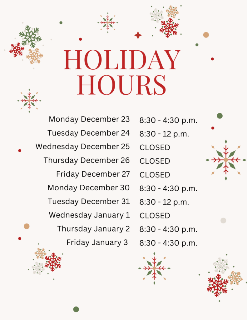 Holiday hours